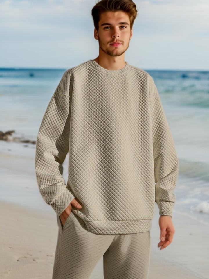 Herrar Oversized Sweatshirt med strukturerad design och praktiska sidofickor Mirla-Eva Jonsson