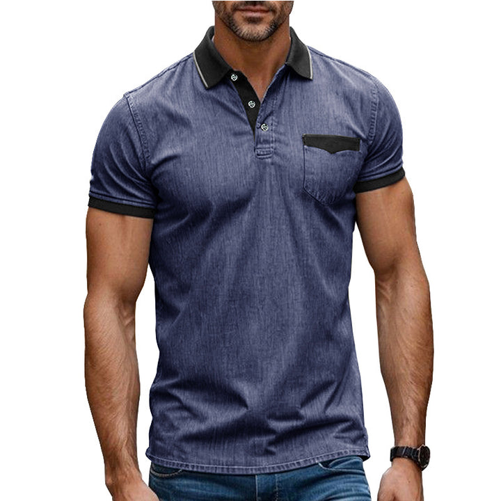 Herrar Polo-Shirt i modern denimstil Mirla-Eva Jonsson