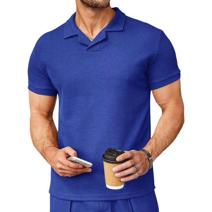 Herrar Polo-Shirt i strukturerad bomullsmix Mirla-Eva Jonsson