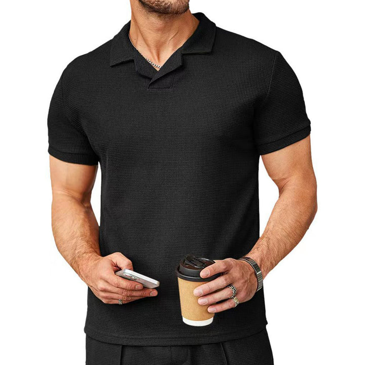 Herrar Polo-Shirt i strukturerad bomullsmix Mirla-Eva Jonsson