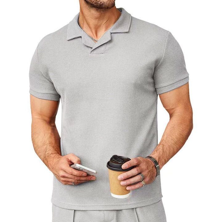 Herrar Polo-Shirt i strukturerad bomullsmix Mirla-Eva Jonsson