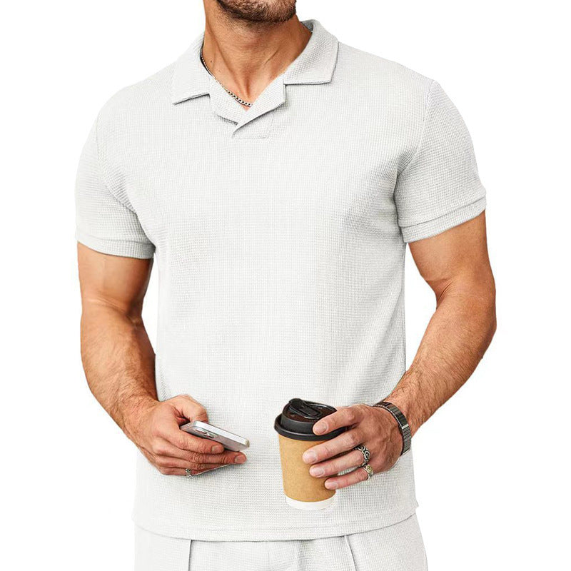 Herrar Polo-Shirt i strukturerad bomullsmix Mirla-Eva Jonsson