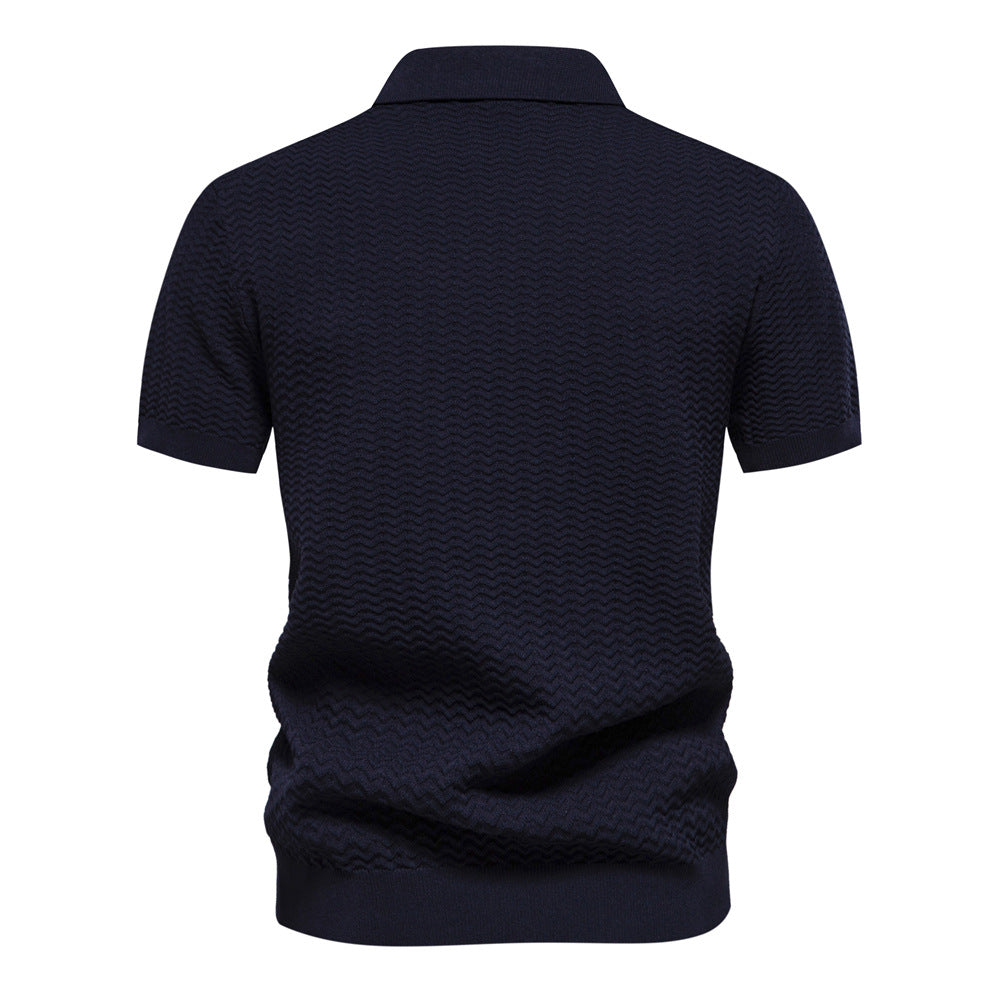 Herrar Polo-Shirt med moderna strukturmönster Mirla-Eva Jonsson