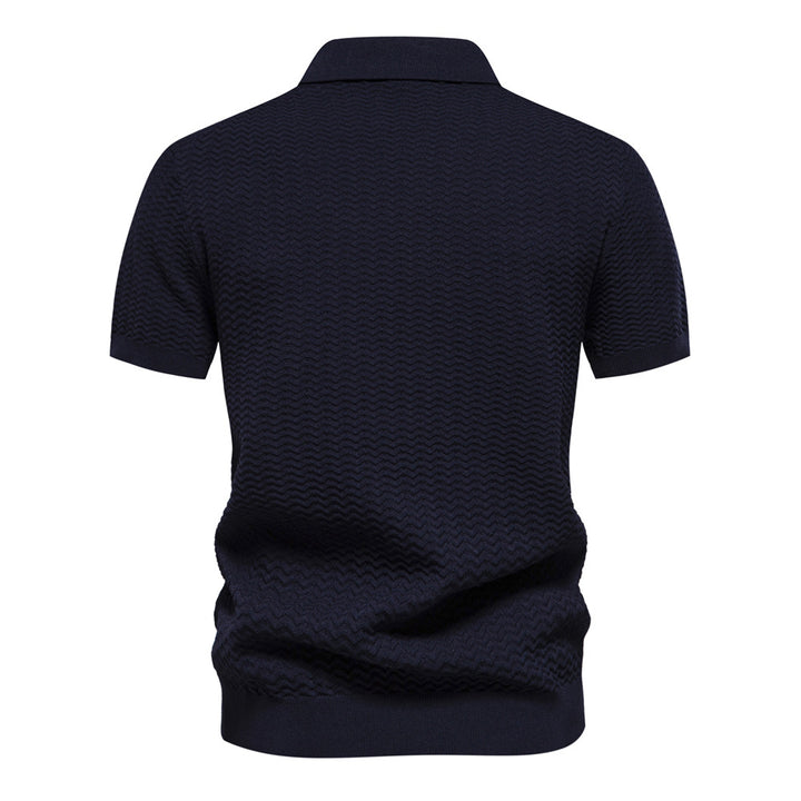 Herrar Polo-Shirt med moderna strukturmönster Mirla-Eva Jonsson