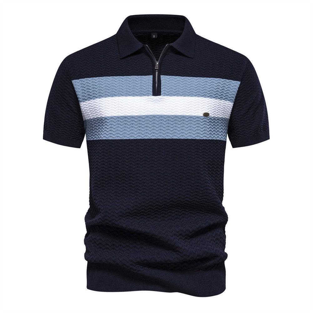 Herrar Polo-Shirt med moderna strukturmönster Mirla-Eva Jonsson