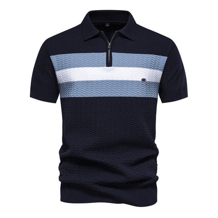 Herrar Polo-Shirt med moderna strukturmönster Mirla-Eva Jonsson