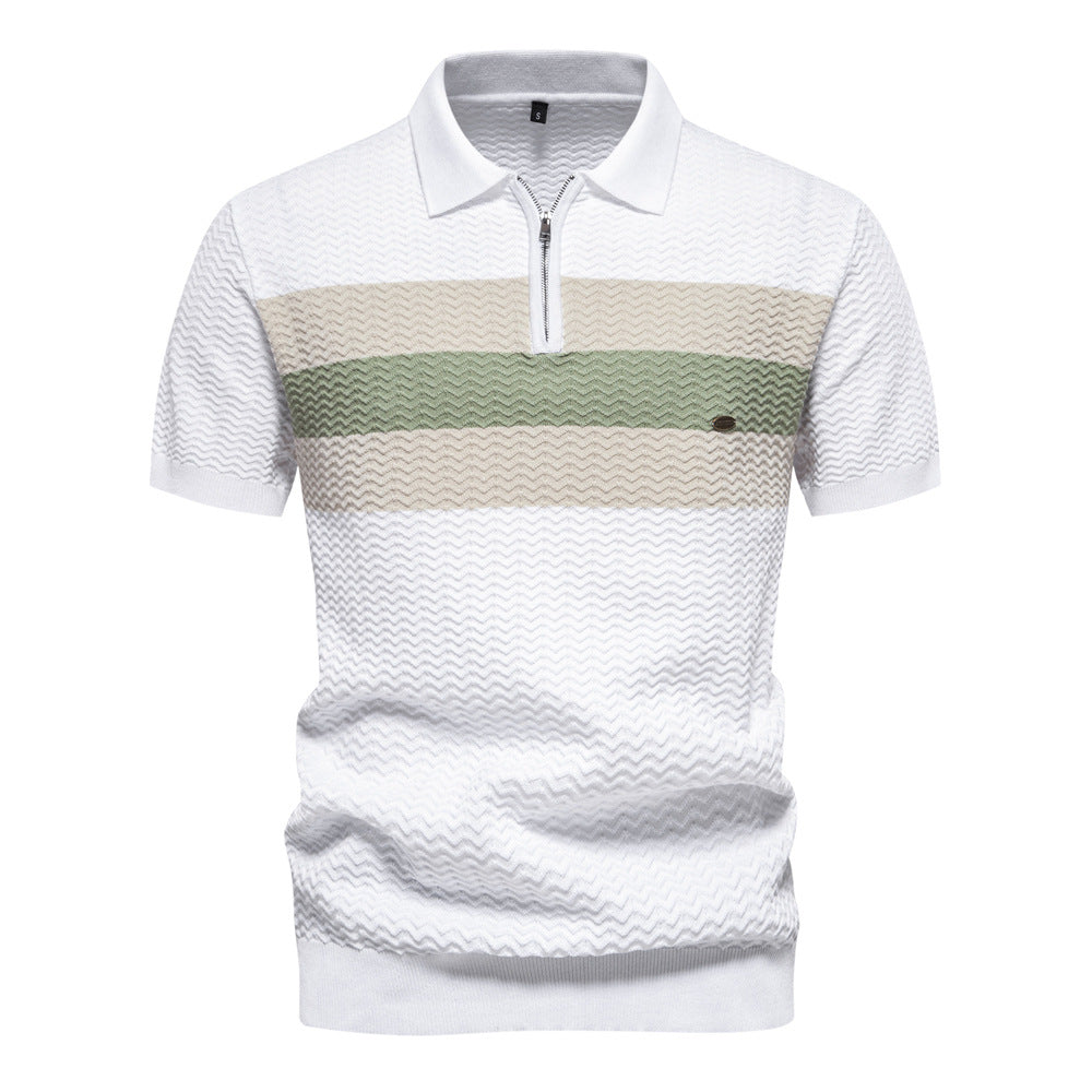 Herrar Polo-Shirt med moderna strukturmönster Mirla-Eva Jonsson