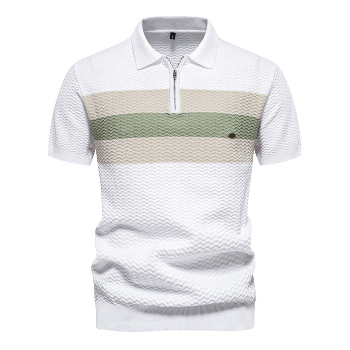 Herrar Polo-Shirt med moderna strukturmönster Mirla-Eva Jonsson
