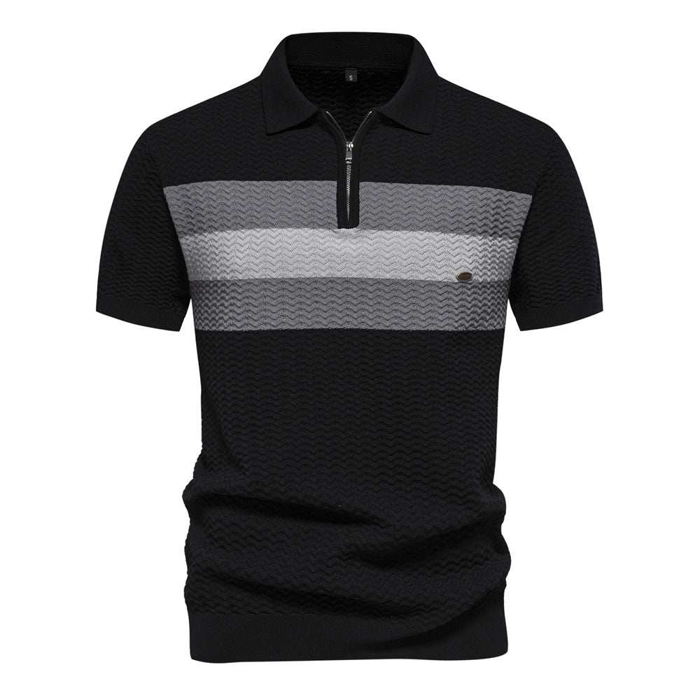 Herrar Polo-Shirt med moderna strukturmönster Mirla-Eva Jonsson