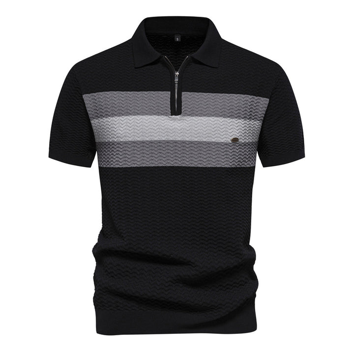 Herrar Polo-Shirt med moderna strukturmönster Mirla-Eva Jonsson