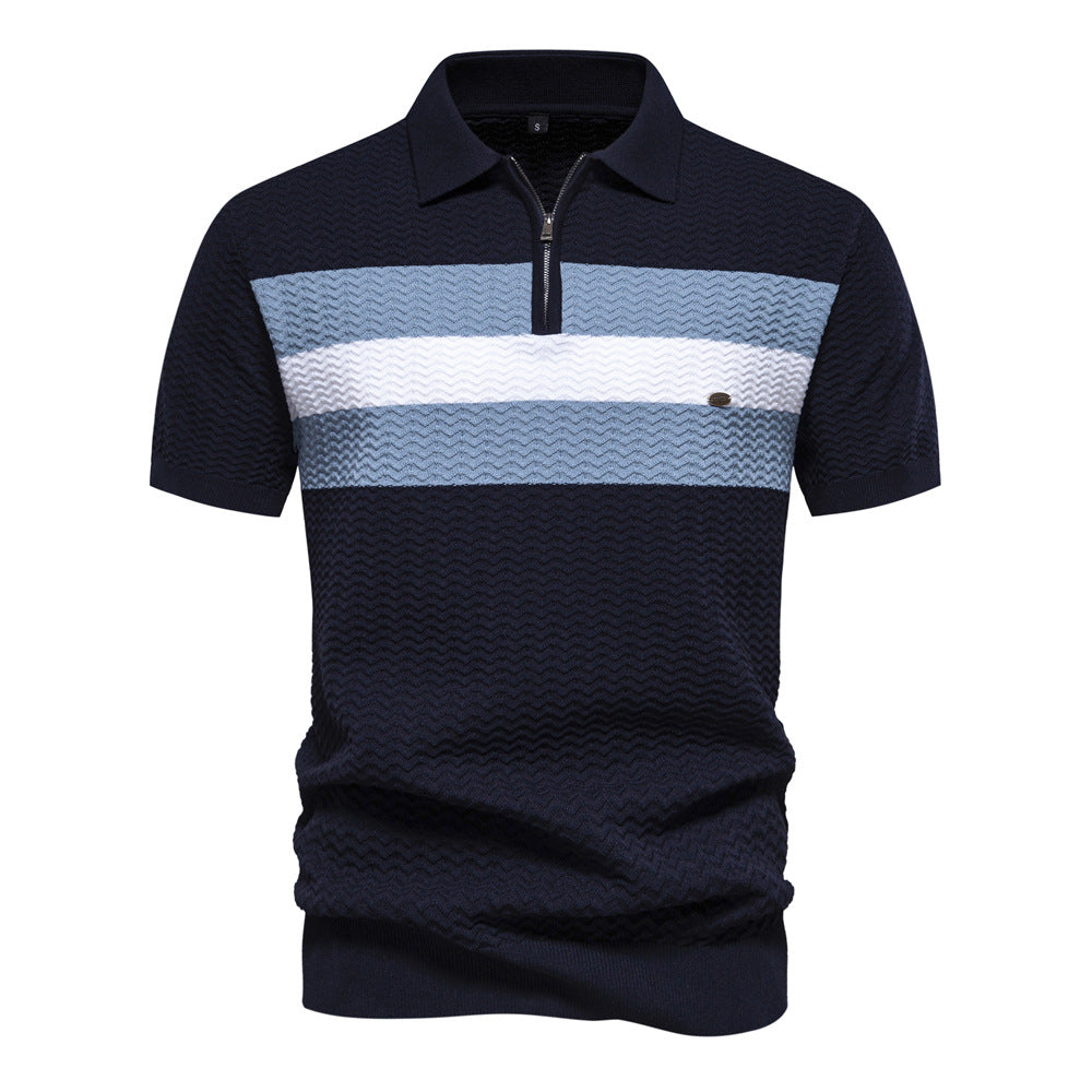 Herrar Polo-Shirt med moderna strukturmönster Mirla-Eva Jonsson
