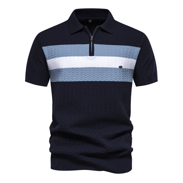 Herrar Polo-Shirt med moderna strukturmönster Mirla-Eva Jonsson