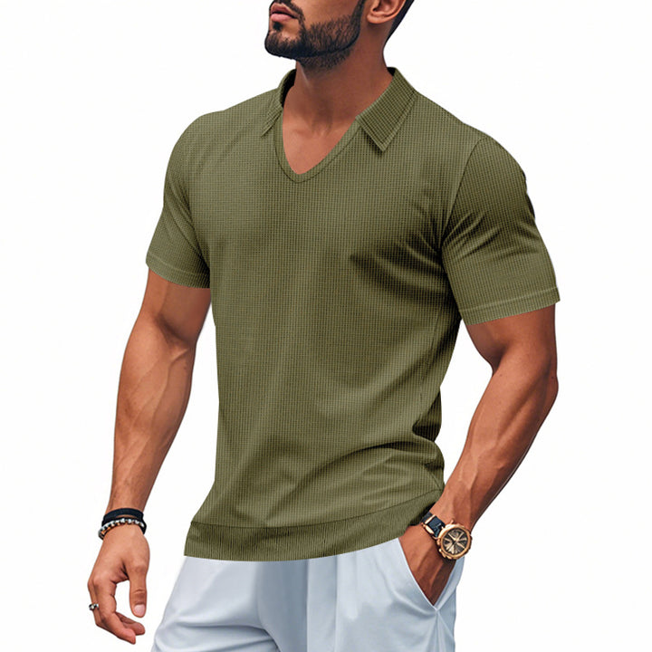 Herrar Polo-Shirt med strukturerad design och modern snitt Mirla-Eva Jonsson