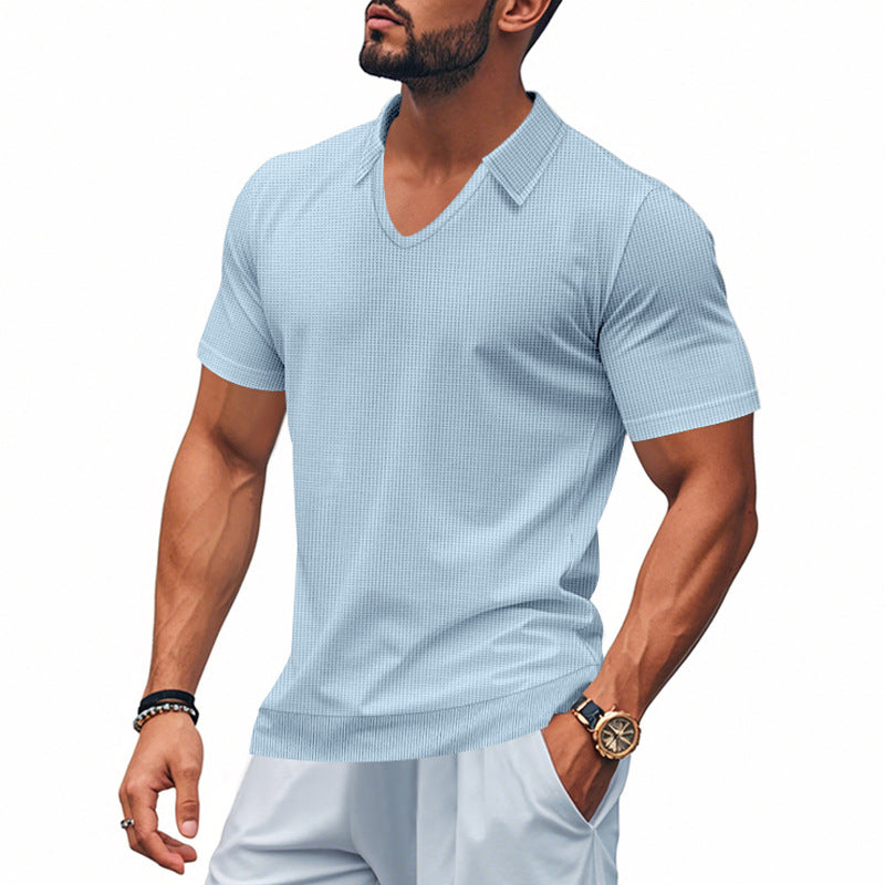 Herrar Polo-Shirt med strukturerad design och modern snitt Mirla-Eva Jonsson