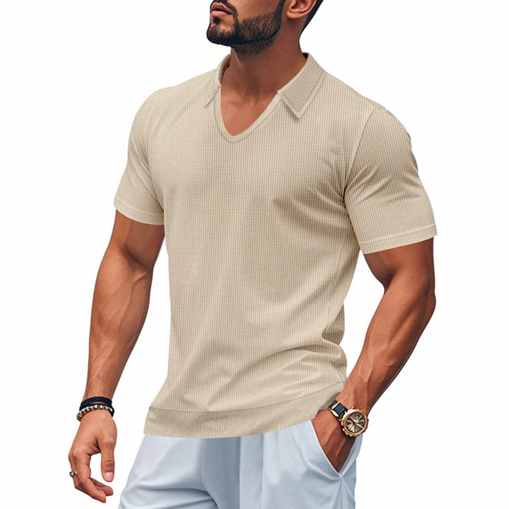 Herrar Polo-Shirt med strukturerad design och modern snitt Mirla-Eva Jonsson