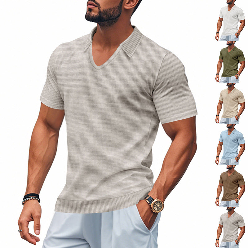 Herrar Polo-Shirt med strukturerad design och modern snitt Mirla-Eva Jonsson