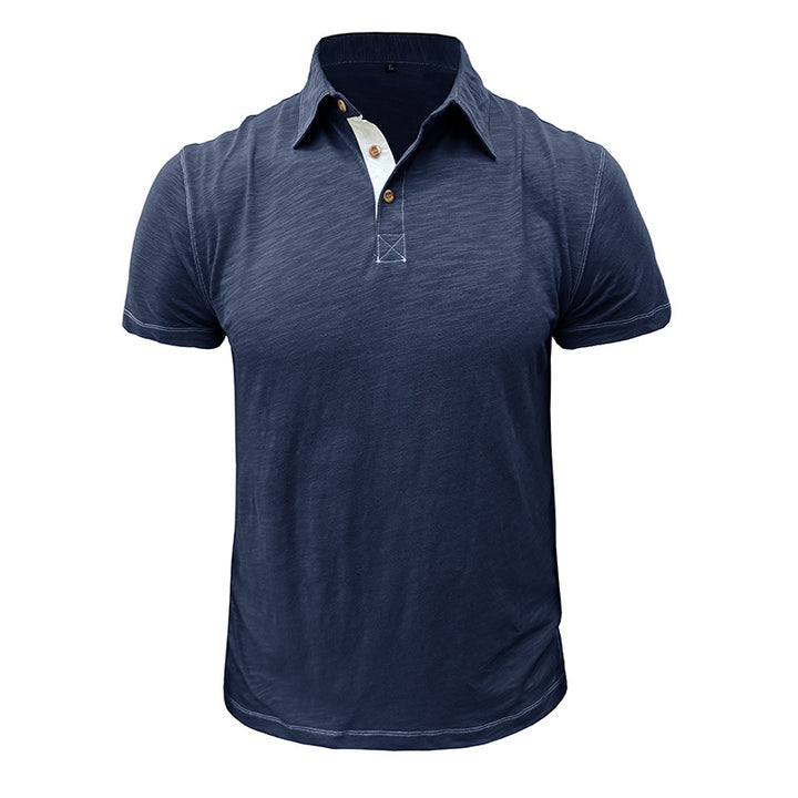 Herrar Polo-shirt med unik krage och strukturerad jersey-tyg Mirla-Eva Jonsson