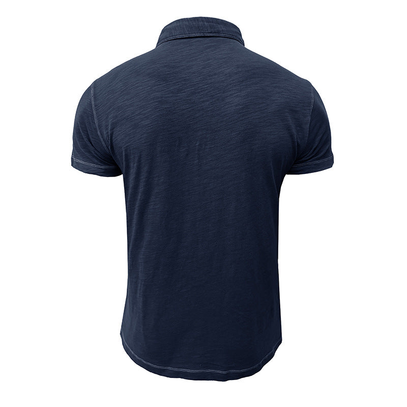 Herrar Polo-shirt med unik krage och strukturerad jersey-tyg Mirla-Eva Jonsson