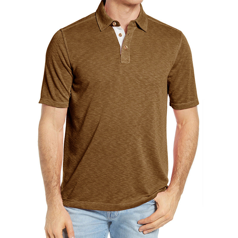 Herrar Polo-shirt med unik krage och strukturerad jersey-tyg Mirla-Eva Jonsson