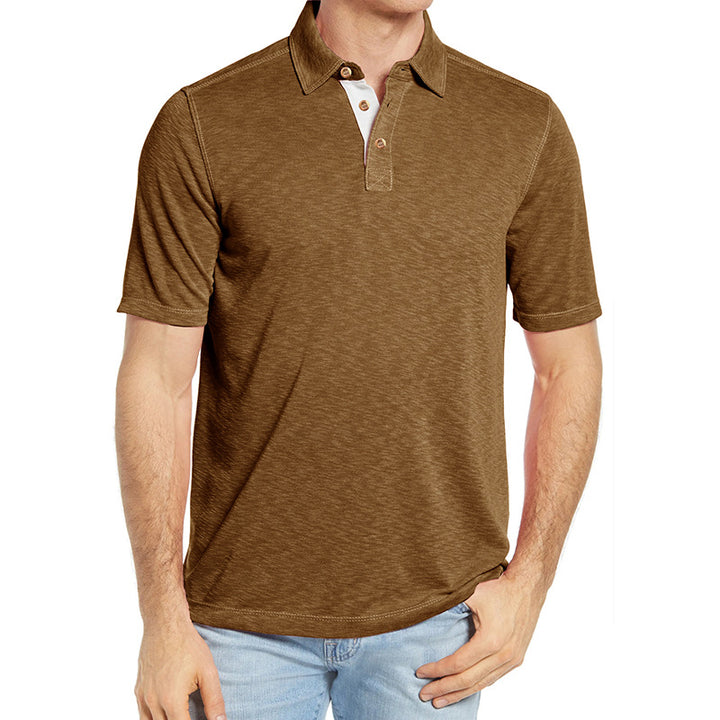 Herrar Polo-shirt med unik krage och strukturerad jersey-tyg Mirla-Eva Jonsson