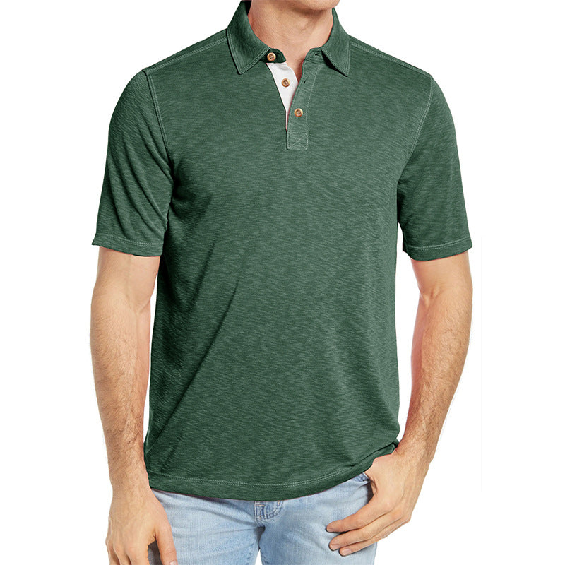 Herrar Polo-shirt med unik krage och strukturerad jersey-tyg Mirla-Eva Jonsson
