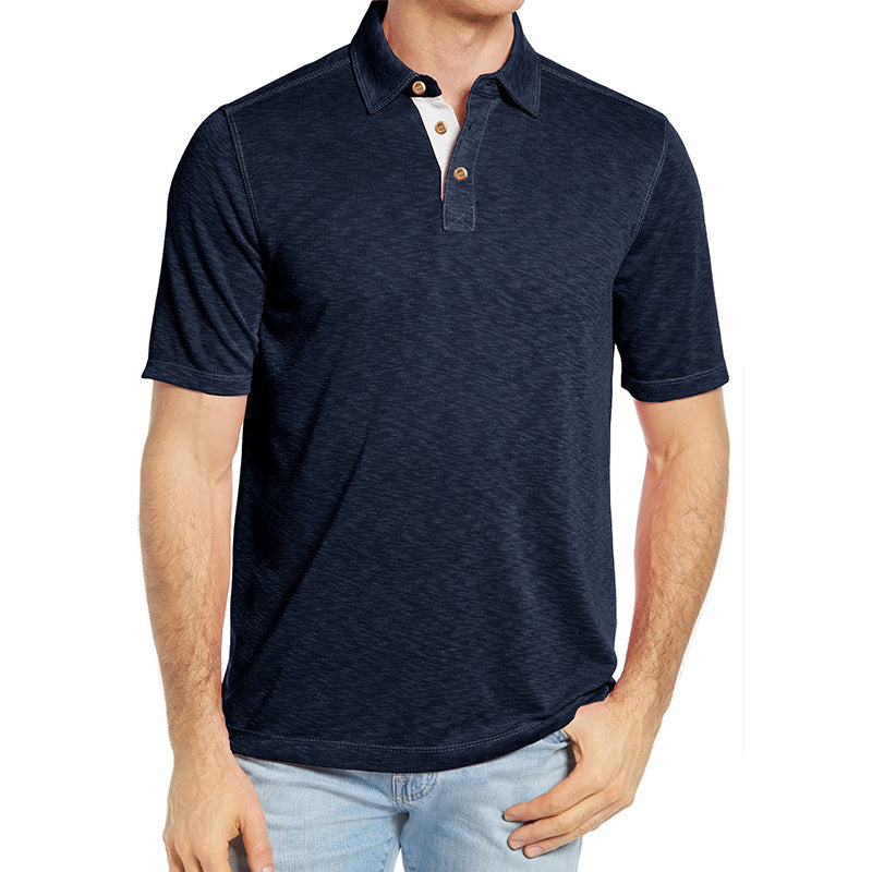 Herrar Polo-shirt med unik krage och strukturerad jersey-tyg Mirla-Eva Jonsson