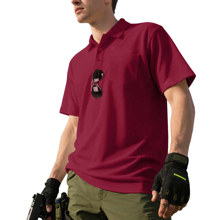 Herrar Polo-skjorta med ventilerande mesh-material och praktisk bröstficka Mirla-Eva Jonsson