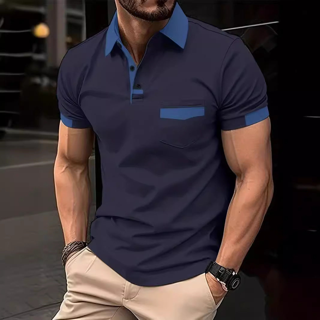 Herrar Poloshirt med dekorativ Henley-krage och praktisk bröstficka Mirla-Eva Jonsson