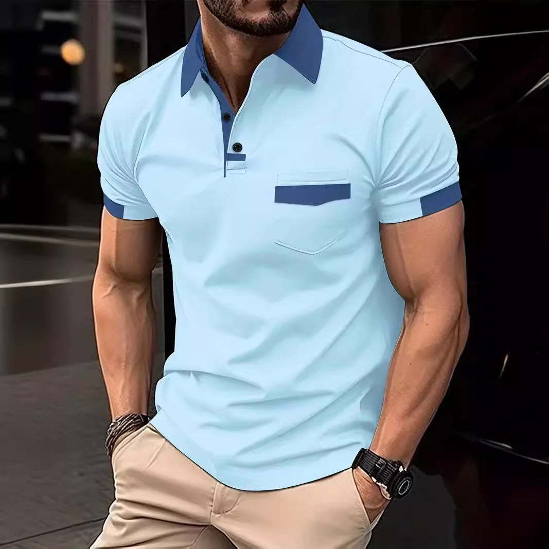 Herrar Poloshirt med dekorativ Henley-krage och praktisk bröstficka Mirla-Eva Jonsson