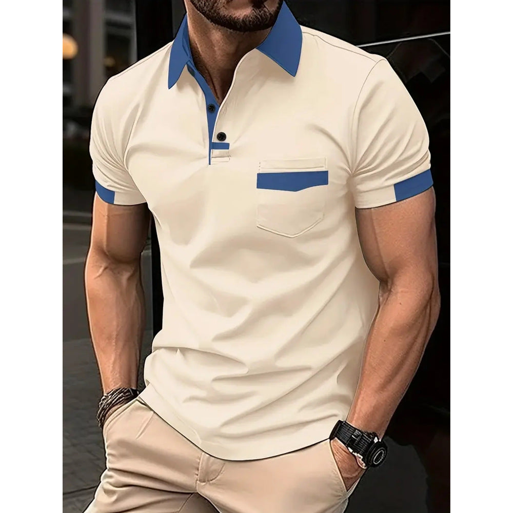 Herrar Poloshirt med dekorativ Henley-krage och praktisk bröstficka Mirla-Eva Jonsson