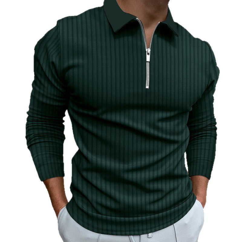 Herrar Poloshirt med elegant dragkedja och strukturerad design Mirla-Eva Jonsson