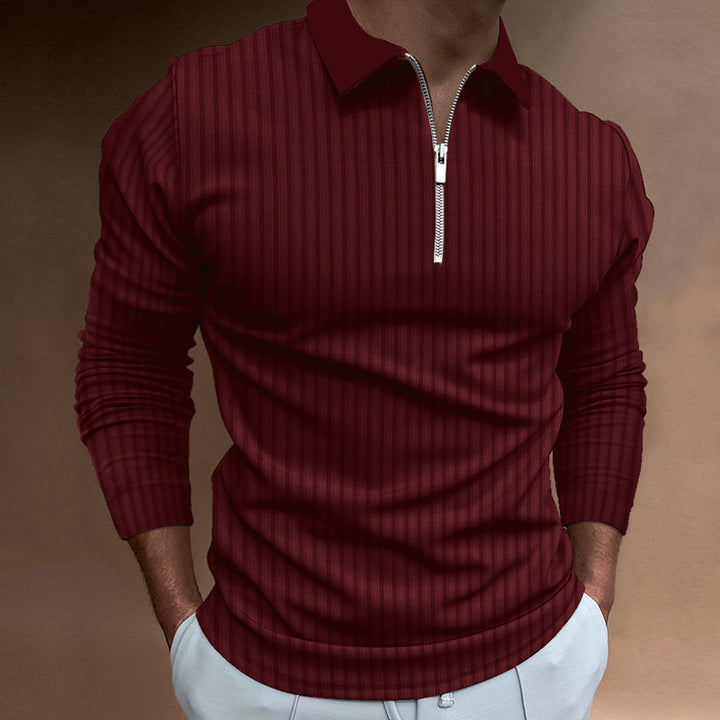 Herrar Poloshirt med elegant dragkedja och strukturerad design Mirla-Eva Jonsson