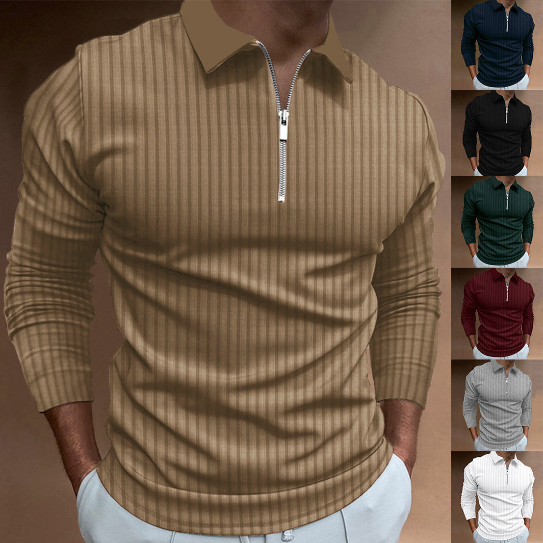 Herrar Poloshirt med elegant dragkedja och strukturerad design Mirla-Eva Jonsson