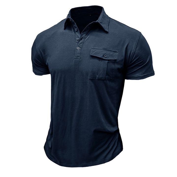 Herrar Poloshirt med moderiktig bröstficka och ståkrage Mirla-Eva Jonsson