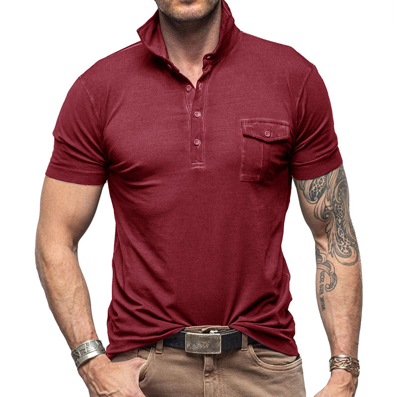 Herrar Poloshirt med moderiktig bröstficka och ståkrage Mirla-Eva Jonsson