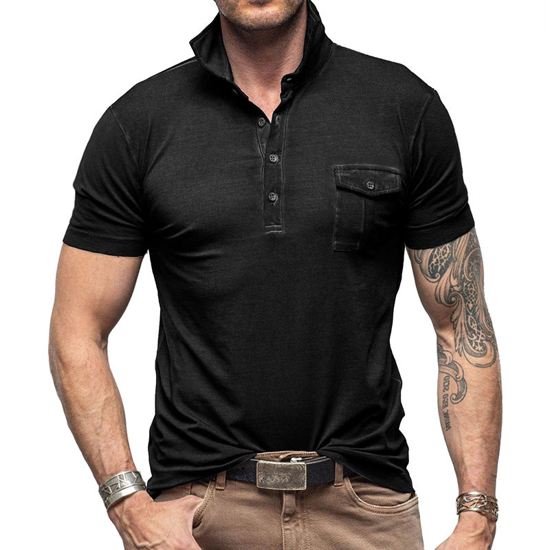 Herrar Poloshirt med moderiktig bröstficka och ståkrage Mirla-Eva Jonsson