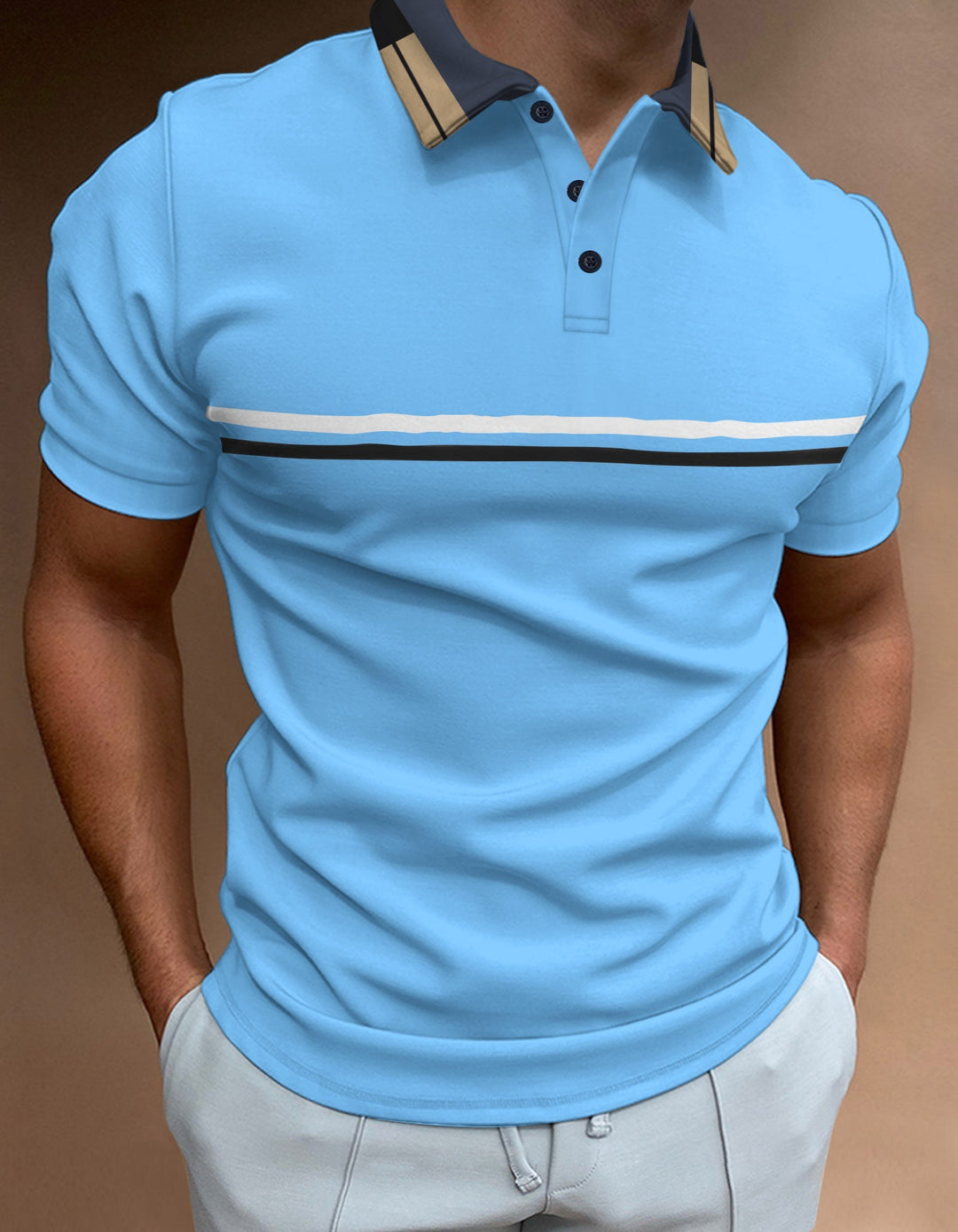 Herrar Poloshirt med modern färgkontrast Mirla-Eva Jonsson