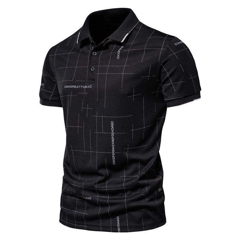 Herrar Poloshirt med modern grafisk tryck och andningsförmåga Mirla-Eva Jonsson