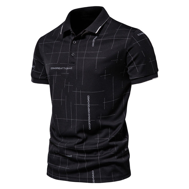 Herrar Poloshirt med modern grafisk tryck och andningsförmåga Mirla-Eva Jonsson