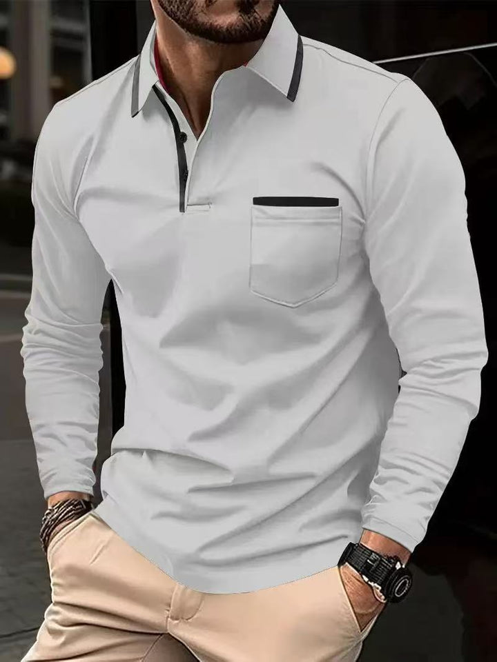 Herrar Poloshirt med modern krage och bröstficka Mirla-Eva Jonsson