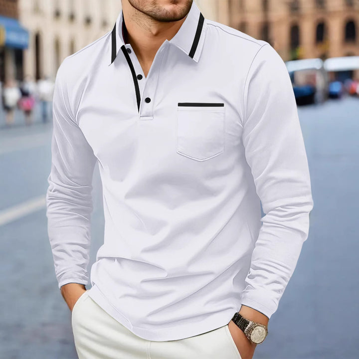 Herrar Poloshirt med modern krage och bröstficka Mirla-Eva Jonsson