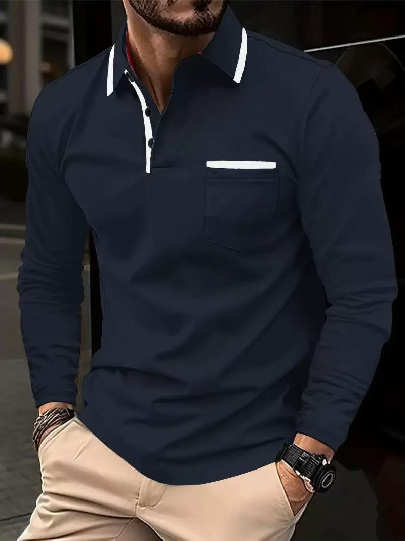 Herrar Poloshirt med modern krage och bröstficka Mirla-Eva Jonsson