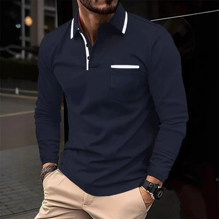 Herrar Poloshirt med modern krage och bröstficka Mirla-Eva Jonsson