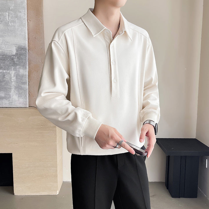 Herrar Poloshirt med modern krage och knapplist Mirla-Eva Jonsson