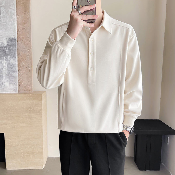 Herrar Poloshirt med modern krage och knapplist Mirla-Eva Jonsson