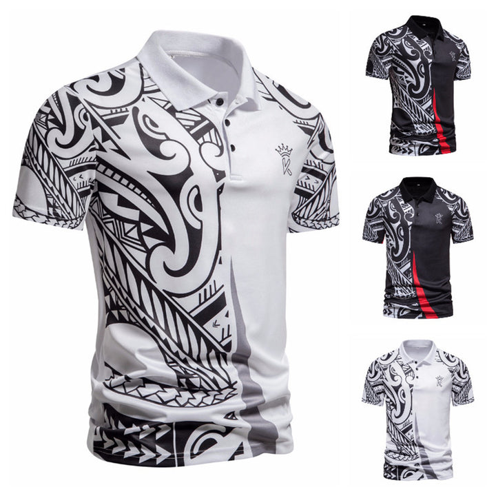 Herrar Poloshirt med modern tribal design och andningsbar funktionalitet Eva Jonsson-Eva Jonsson