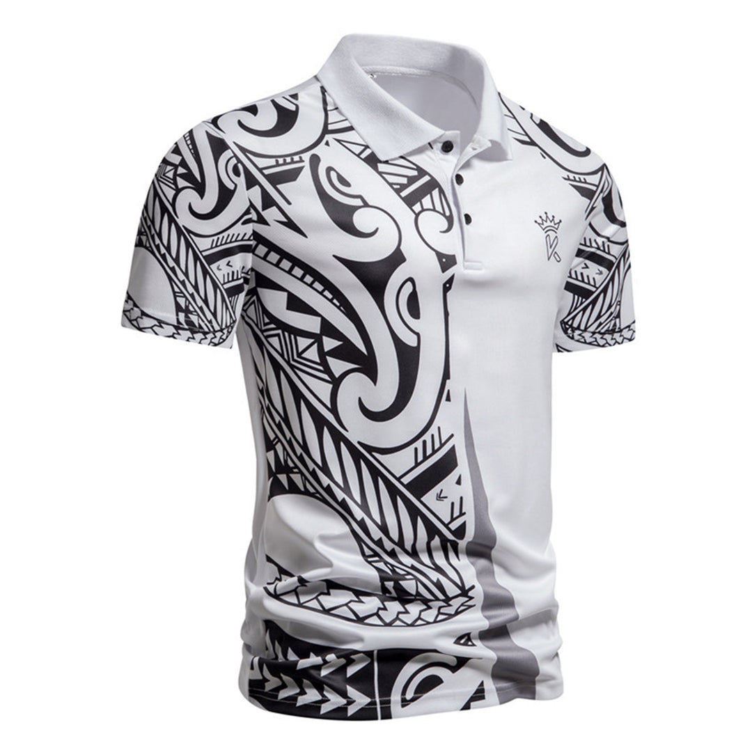 Herrar Poloshirt med modern tribal design och andningsbar funktionalitet Eva Jonsson-Eva Jonsson