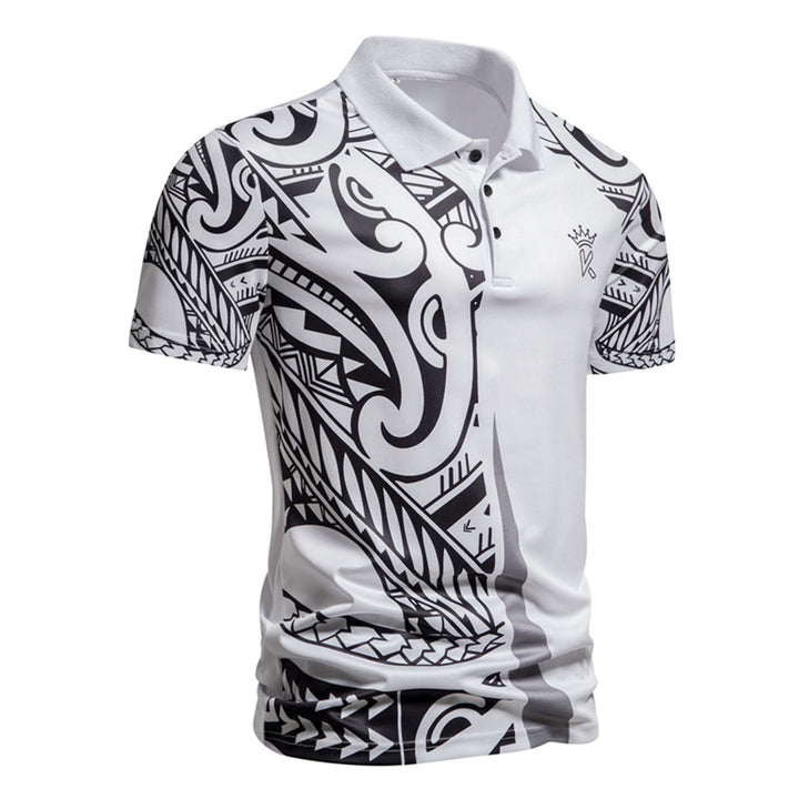 Herrar Poloshirt med modern tribal design och andningsbar funktionalitet Eva Jonsson-Eva Jonsson