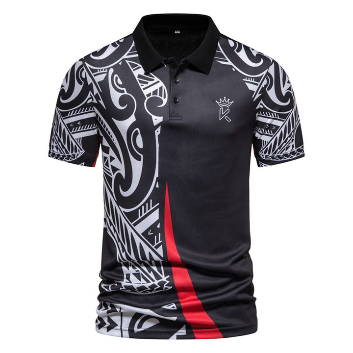 Herrar Poloshirt med modern tribal design och andningsbar funktionalitet Eva Jonsson-Eva Jonsson