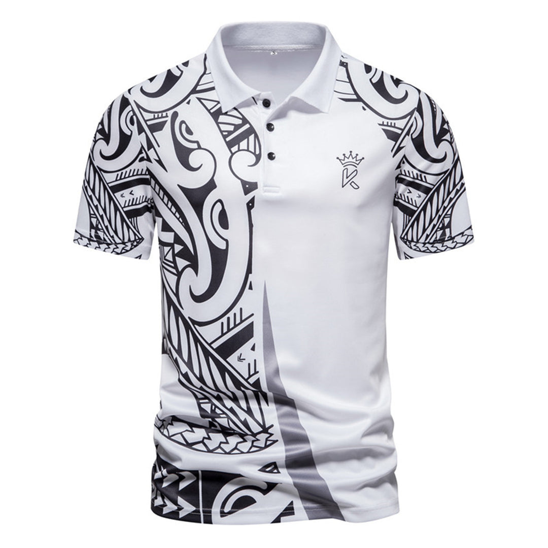 Herrar Poloshirt med modern tribal design och andningsbar funktionalitet Eva Jonsson-Eva Jonsson